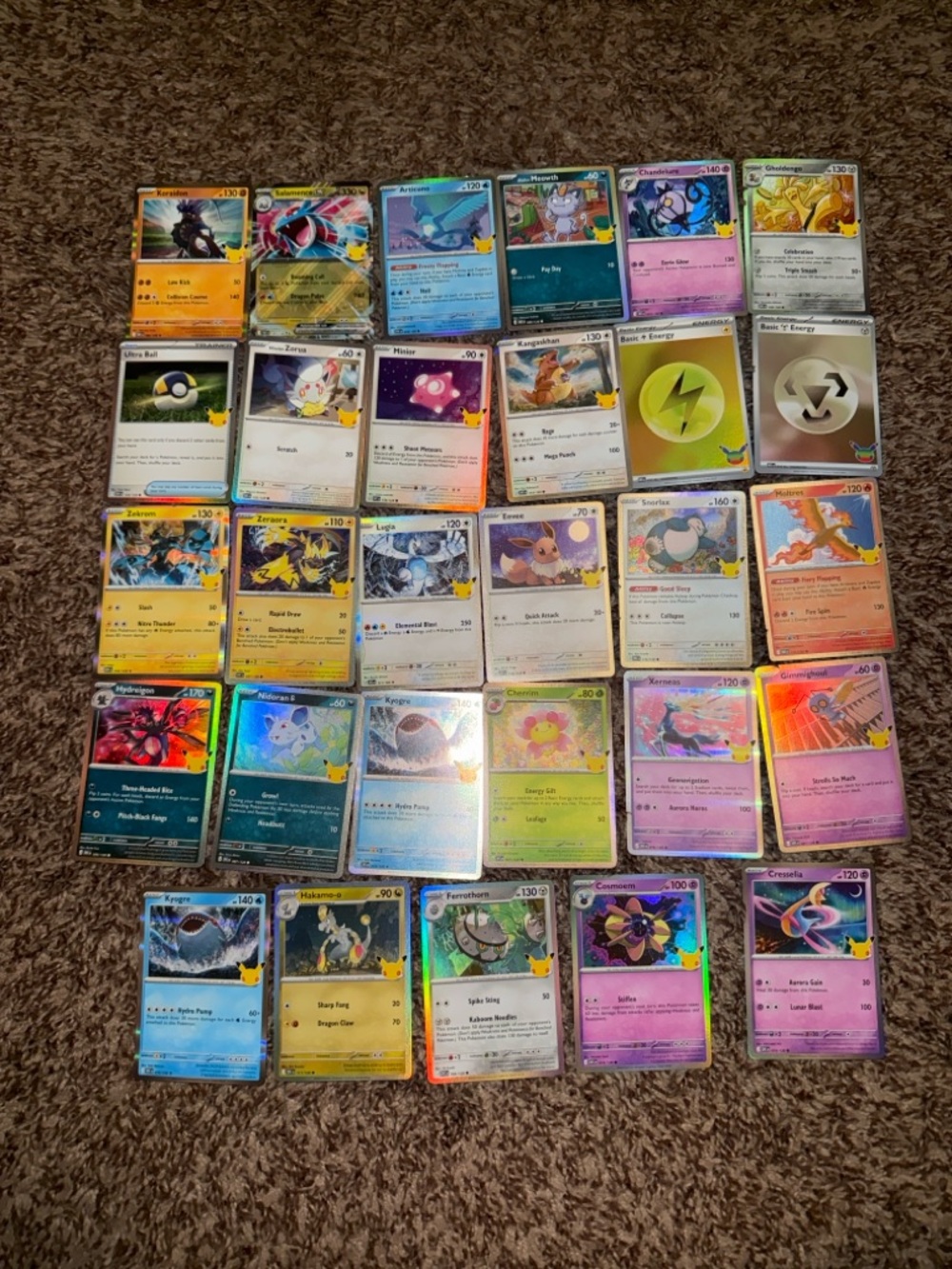 Pokemon 30th Celebration Bulk Card Lot of 29